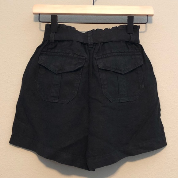 Sanctuary Paperbag Black Linen Shorts - XS - Picture 5 of 7